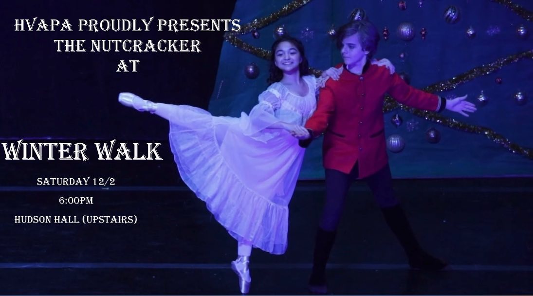 We will be performing a short preview of our annual Nutcracker show at Hudson’s winter walk festival!! 

We hope you will all come out and support our advanced dancers! We hope to see you all there!
